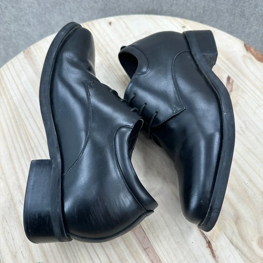 Calden Mens Black Leather Elevator Dress Shoes K3312 US 12 Height Increasing